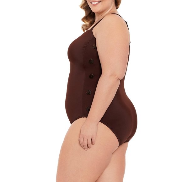 Time and Tru Side Button One Piece Swimsuit Size 16-18 - Picture 9 of 9